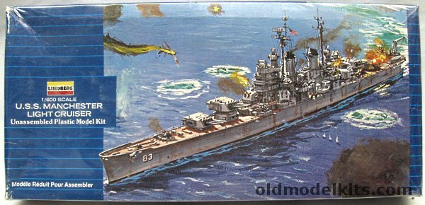 Lindberg 1/600 USS Manchester CL83 Light Cruiser, 1723 plastic model kit